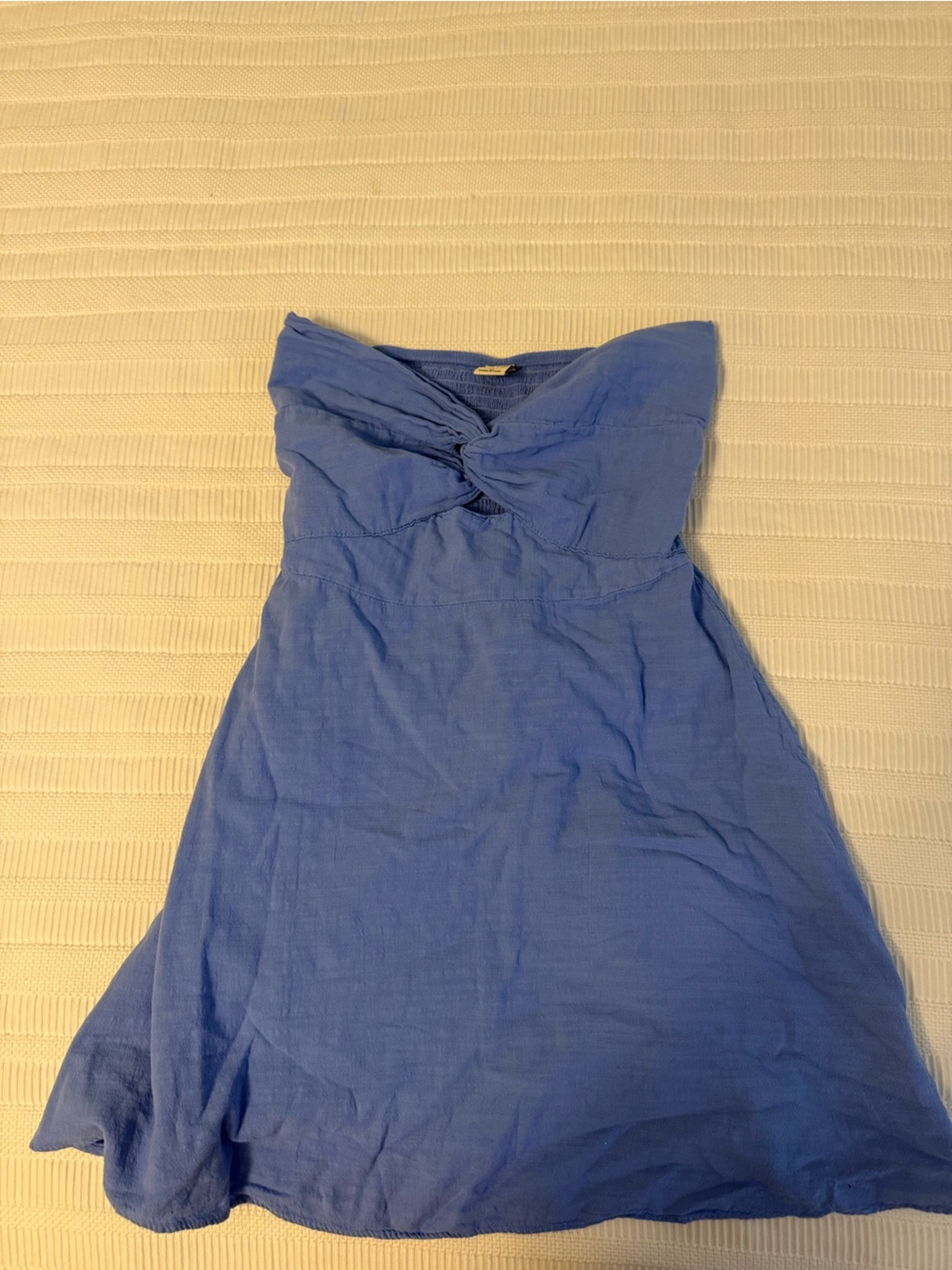 Blue Strapless Twist-Front Women’s Dress